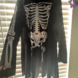 Spirit Black Dress with Skeleton Design